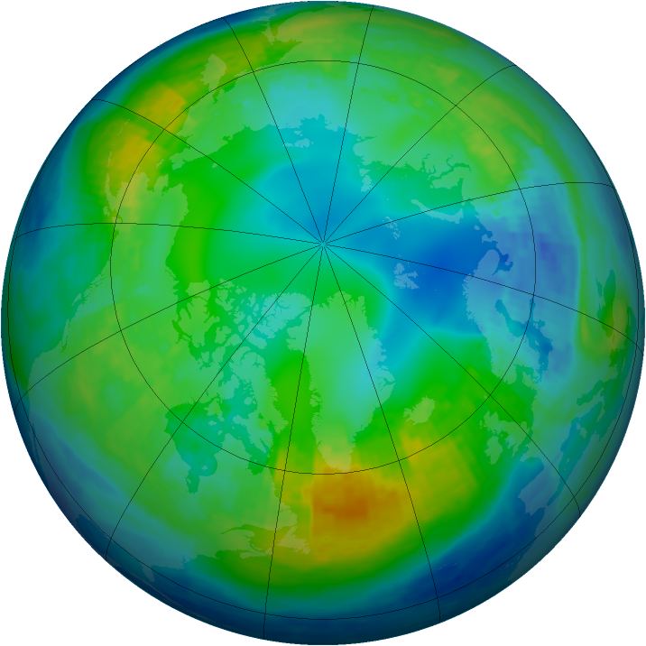 Arctic ozone map for 11 November 2003